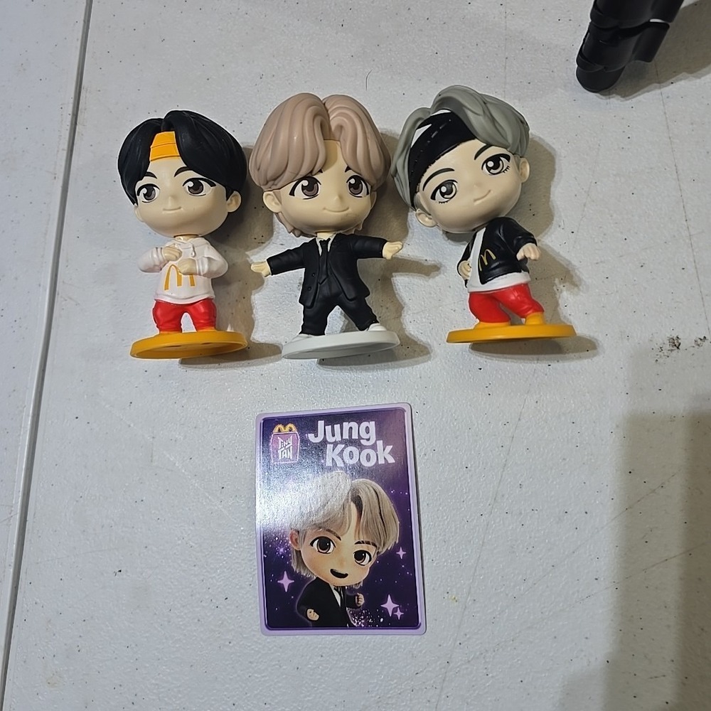 Lot of 3 TinyTAN x BTS Encore Edition Figures Jungkook V Jin 3.5" McDonalds